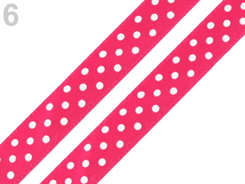 10SSM19 - 10mm-es pöttyös szatén szalag - pink - 460cm