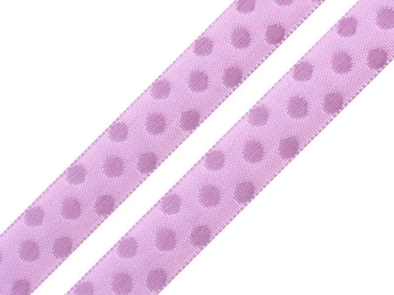 10SSZ10 - 10mm-es pöttyös szövet szalag - levendula lila