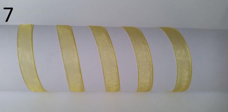 10SZO07 - 10mm-es organza szalag – citromsárga 7.