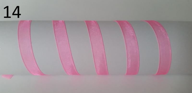 10SZO14 - 10mm-es organza szalag – neonrózsaszín 14.