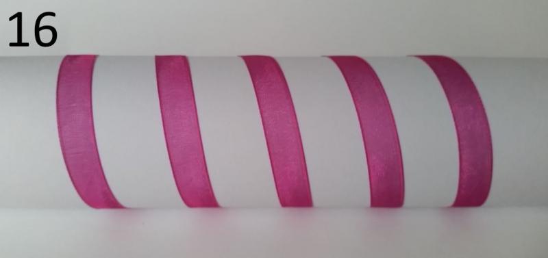 10SZO16 - 10mm-es organza szalag – sötétpink 16.