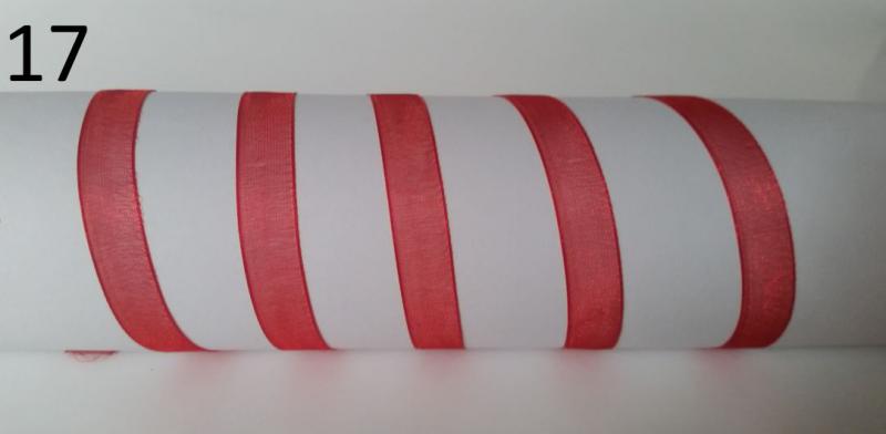 10SZO17 - 10mm-es organza szalag – piros 17.