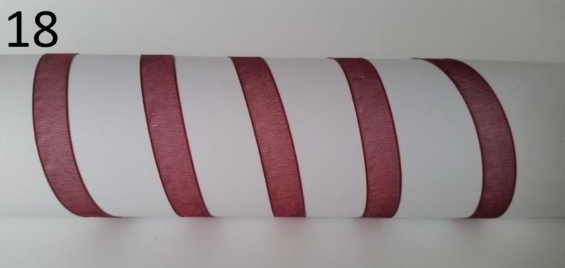10SZO18 - 10mm-es organza szalag – bordó 18.