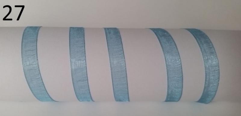 10SZO27 - 10mm-es organza szalag - középkék 27.