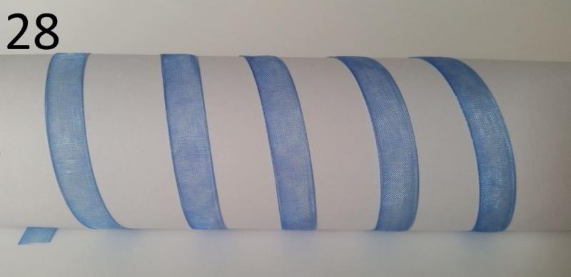 10SZO28 - 10mm-es organza szalag – királykék 28.