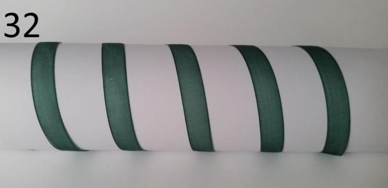 10SZO32 - 10mm-es organza szalag – méregzöld 32.