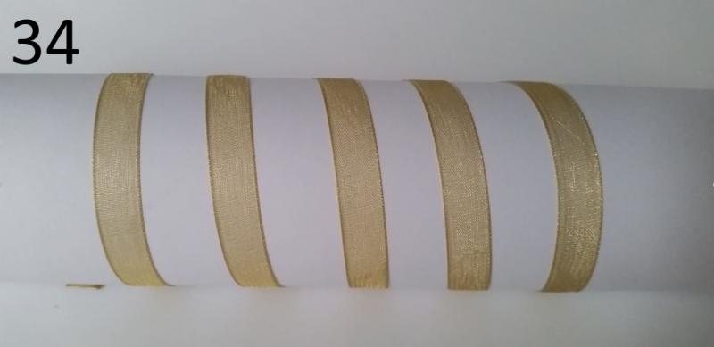 10SZO34 - 10mm-es organza szalag – óarany 34.
