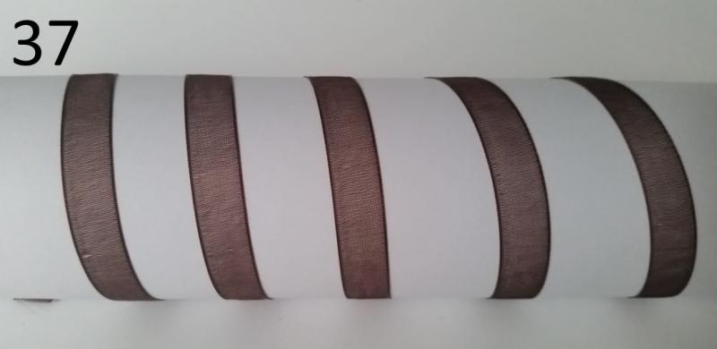 10SZO37 - 10mm-es organza szalag – sötétbarna 37.