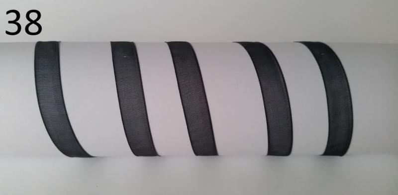 10SZO38 - 10mm-es organza szalag – fekete 38.