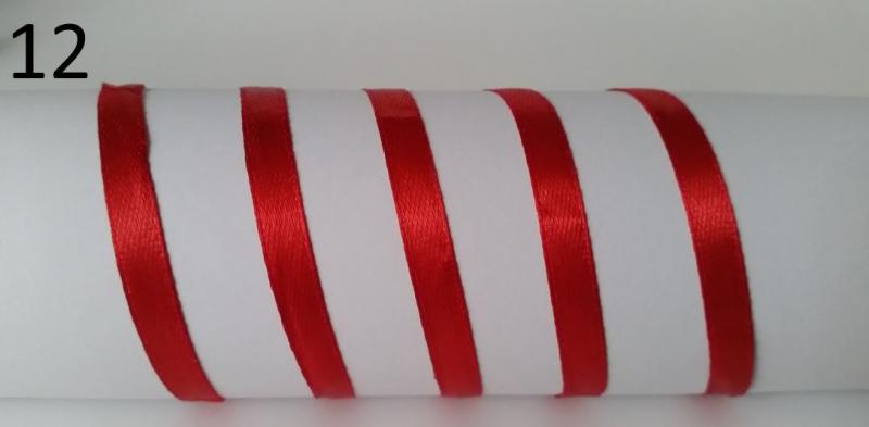 10SZS12 - 10mm-es szatén szalag – piros 12. – 5 méter