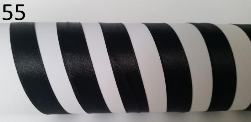 10SZS55 - 10mm-es szatén szalag – fekete 55.