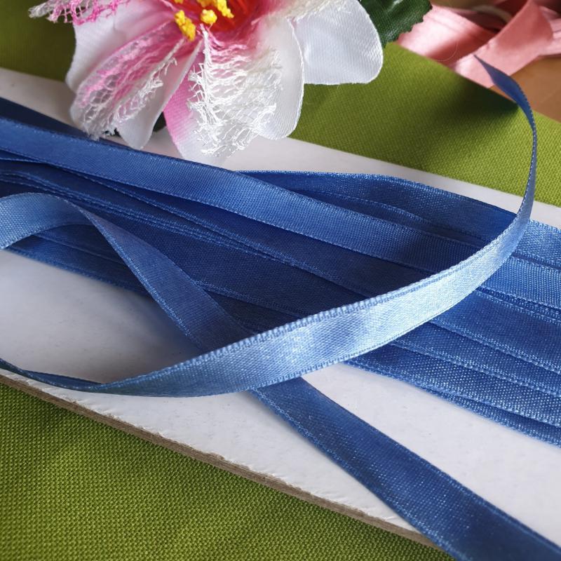 10SZS73 - 10mm-es szatén szalag - kék 73. - 255cm