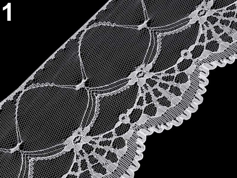 125SCS36 - 125mm széles törtfehér hullámos aljú csipke