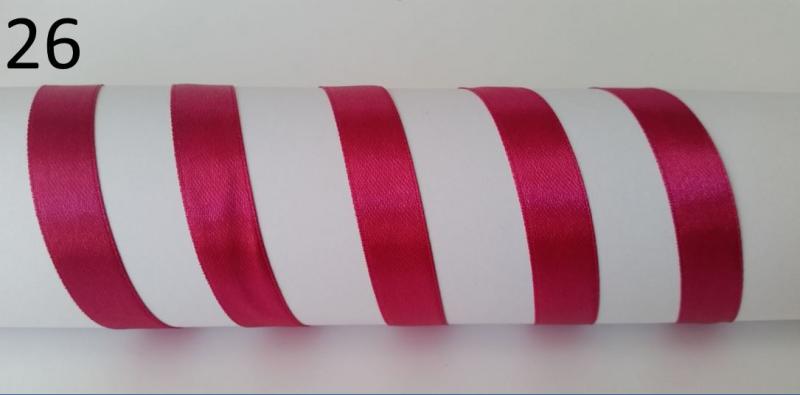 13SZS26 - 13mm-es szatén szalag - rózsapiros 26.