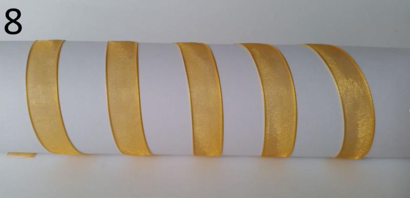 14SZO08 - 14mm-es organza szalag – napsárga 8.