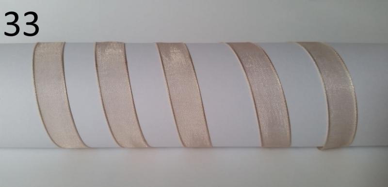 14SZO23 - 14mm-es organza szalag – bézs 33.