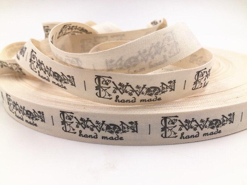 15SSZ13 - 15mm-es Hand Made felíratú szövet szalag 484cm