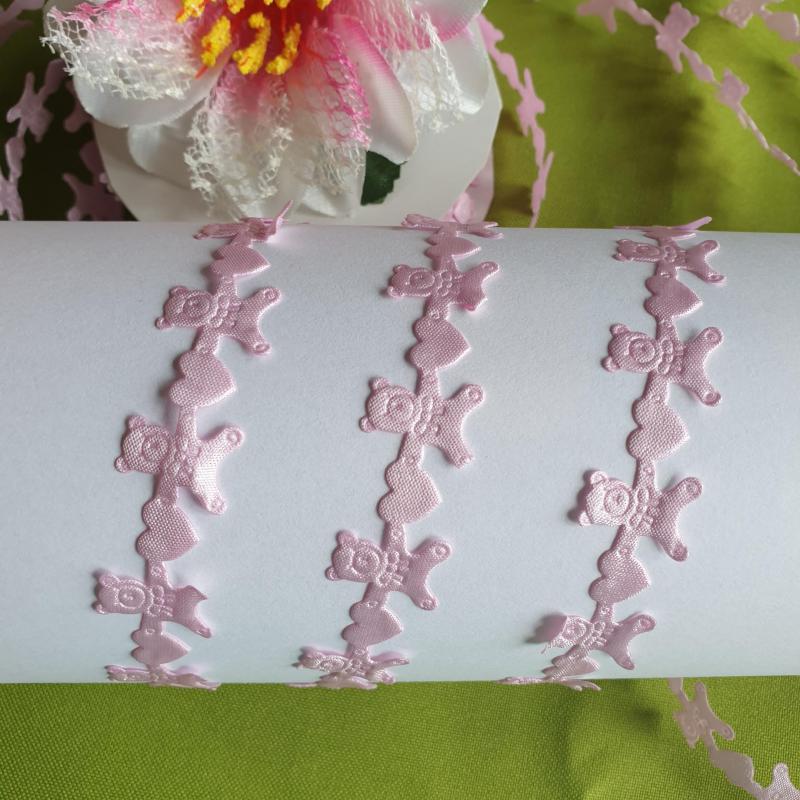 16SZK07 - 16mm-es Maci formájú, kivágott szatén szalag - babarózsaszín