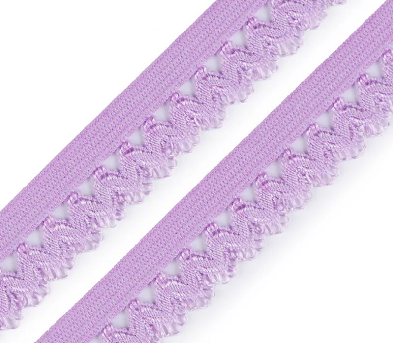 17SZG30 - 17mm-es lila csipke mintás gumi szalag / pikó, bugyi