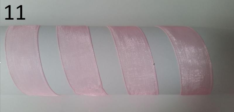 20SZO11 - 20mm-es organza szalag - babarózsaszín 11.