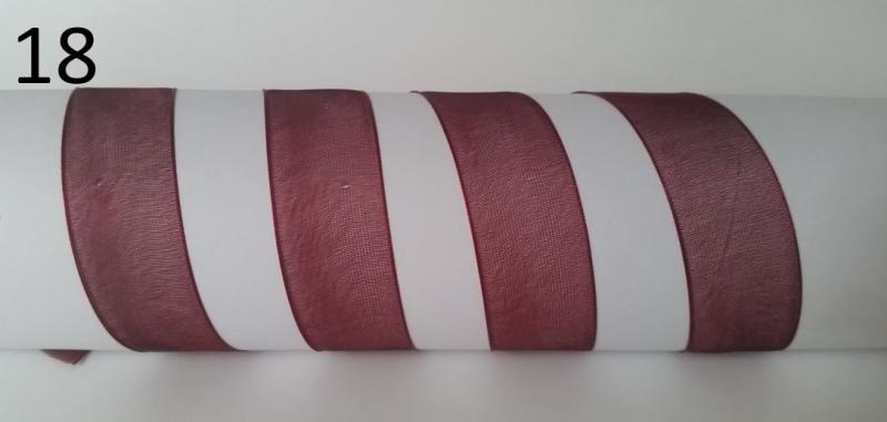 20SZO18 - 20mm-es organza szalag – bordó 18.