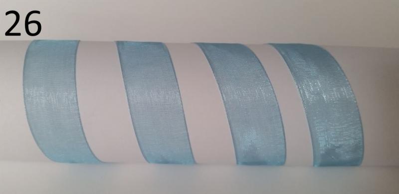 20SZO26 - 20mm-es organza szalag – égszínkék 26.