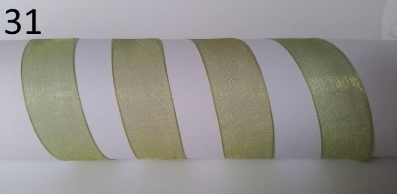 20SZO31 - 20mm-es organza szalag – olajzöld 31.