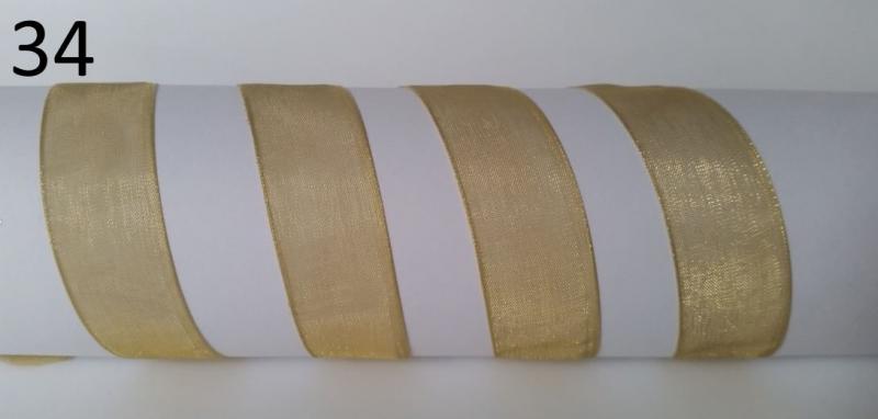 20SZO34 - 20mm-es organza szalag – óarany 34.