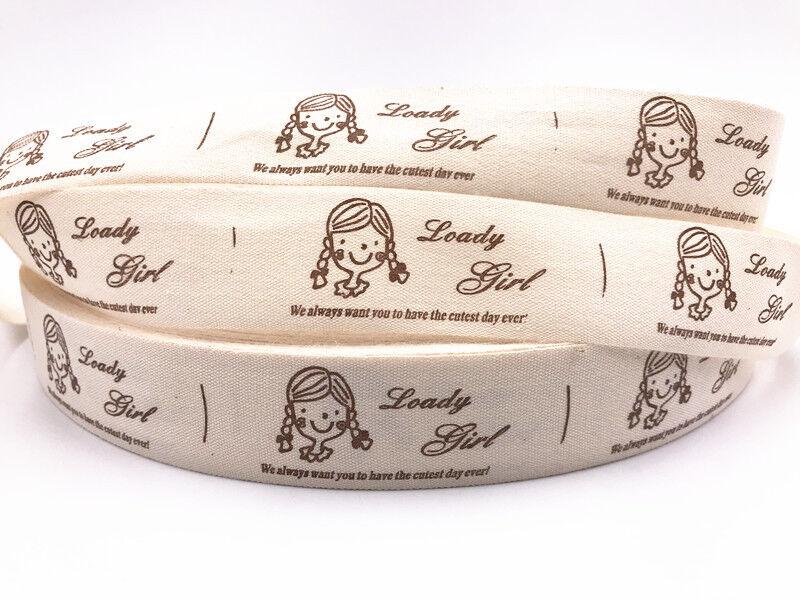 25SSZ12 - 25mm-es Loady Girl feliratú szövet szalag 500cm