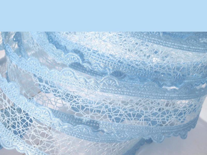 25SZK21 - 25mm-es Csipkehálós kivágott szatén szalag - kék