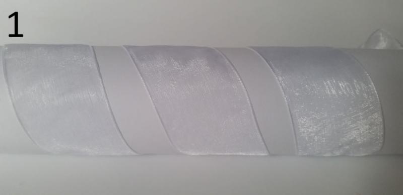 30SZO01 - 30mm-es organza szalag – fehér 1.