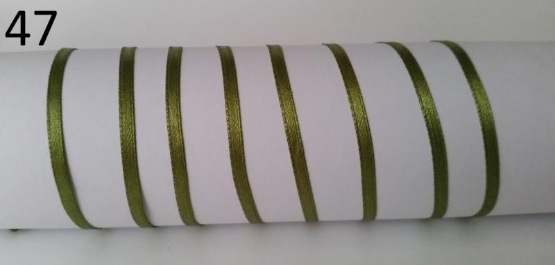 3SZS47 - 3mm-es szatén szalag – olajzöld 47. - 490cm