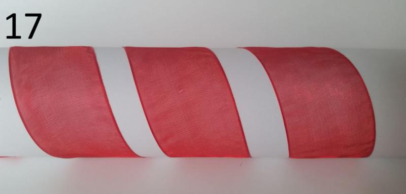 40SZO17 - 40mm-es organza szalag – piros 17.