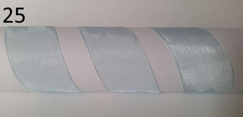 40SZO25 - 40mm-es organza szalag – babakék 25.