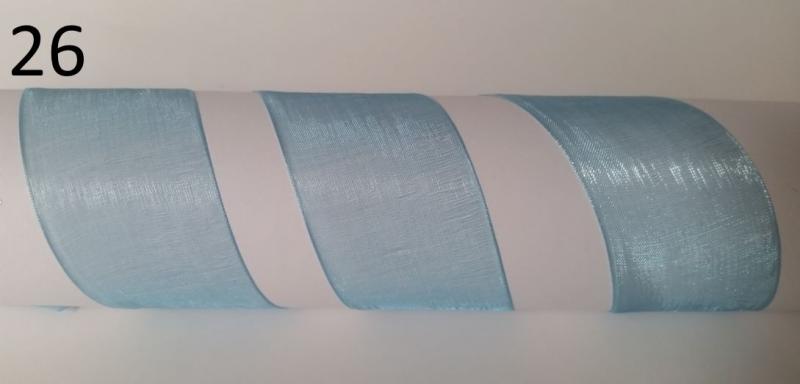 40SZO26 - 40mm-es organza szalag – égszínkék 26.