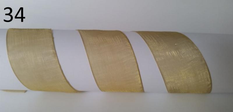 40SZO34 - 40mm-es organza szalag – óarany 34.