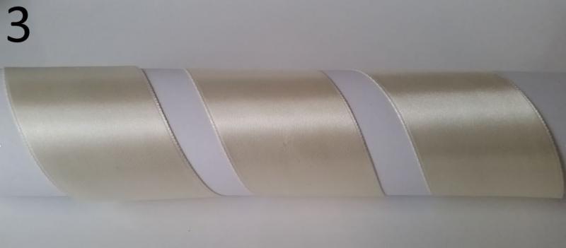 40SZS03 - 40mm-es szatén szalag – krém 3.