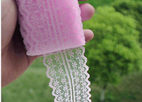 45SCS21 - 45mm-es Rózsaszín csipke szalag