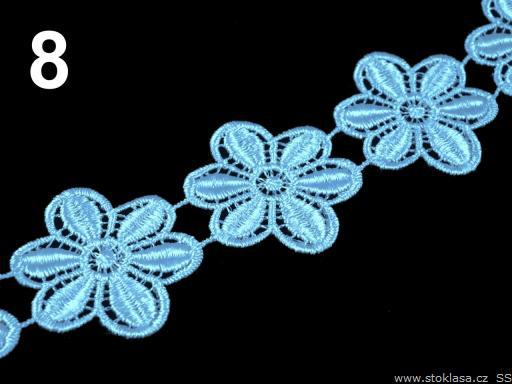47SCS05 - 47mm-es csipke virág szalag - kék