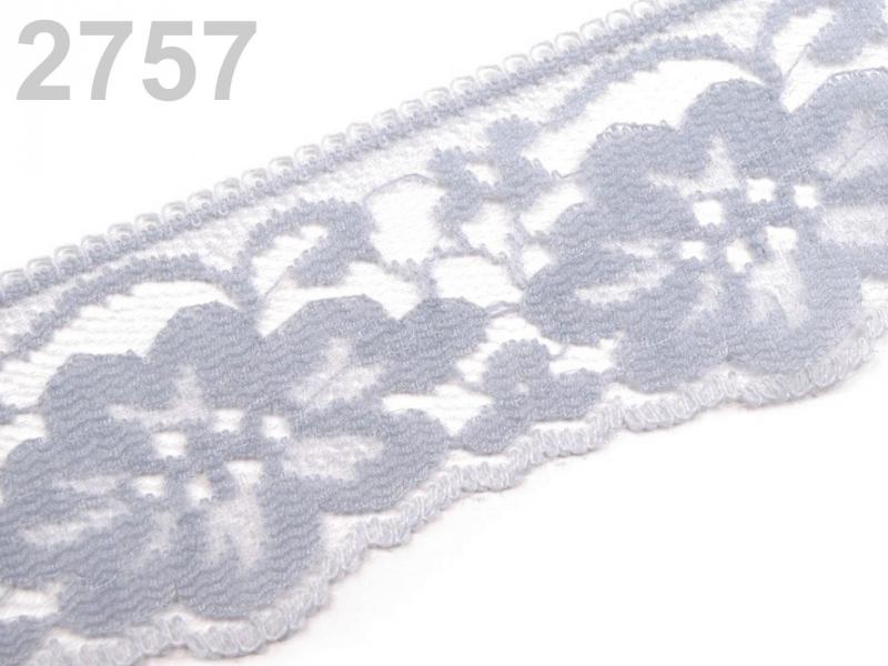 47SCS06 - 47mm-es virág mintás csipke szalag - galamb szürke