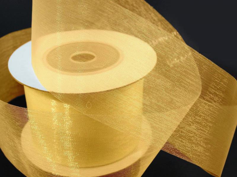 50SZO07 - 50mm-es organza szalag – citromsárga 7.