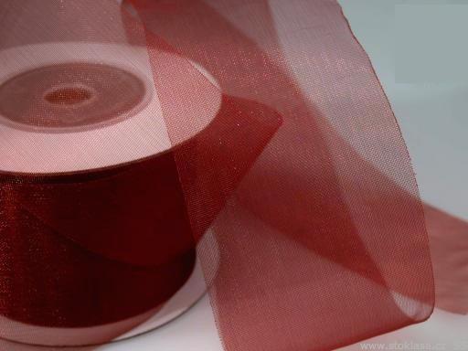 50SZO18 - 50mm-es organza szalag – bordó 18.