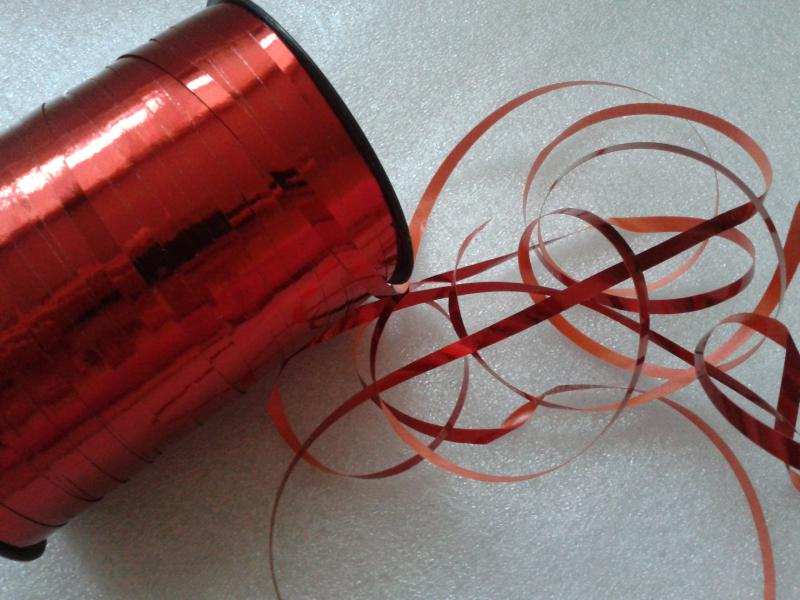 5mm-es behúzható szalag - piros metál