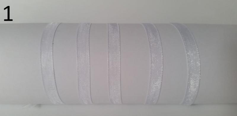 6SZO01 - 6mm-es organza szalag – fehér 1.