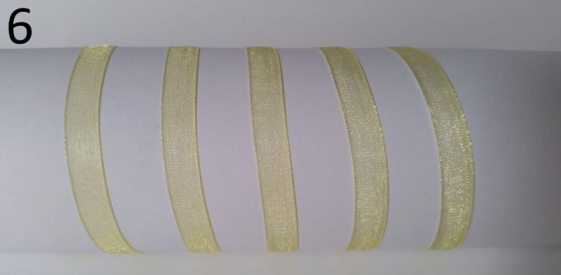 6SZO06 - 6mm-es organza szalag – halvány citromsárga 6.