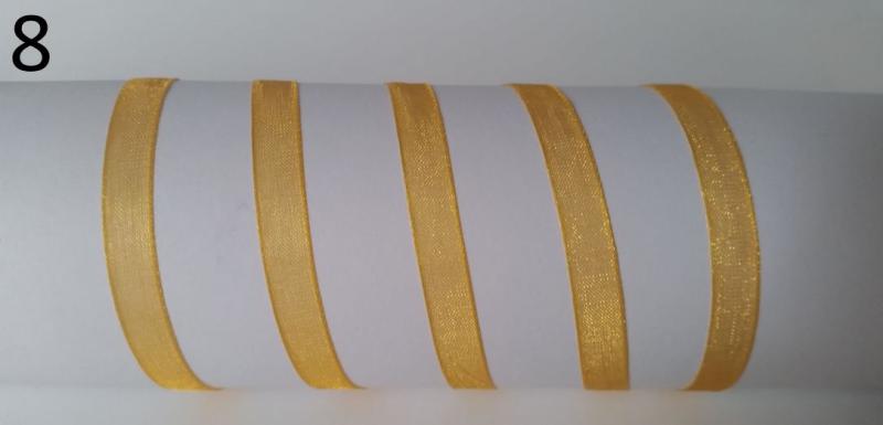 6SZO08 - 6mm-es organza szalag – napsárga 8.