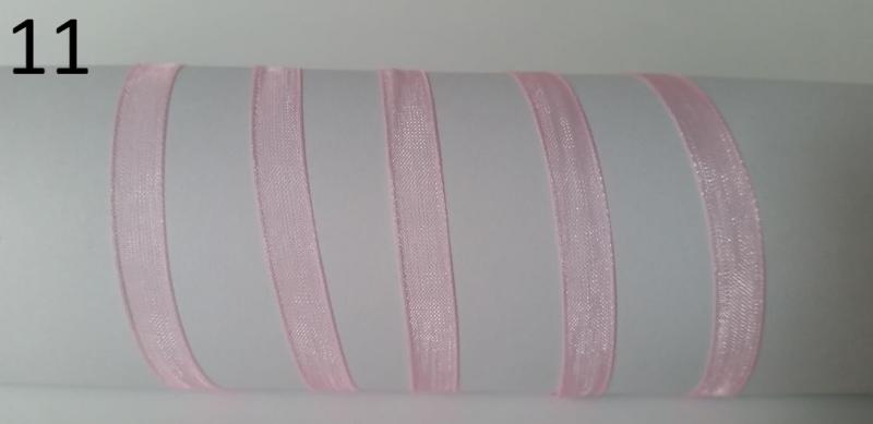 6SZO11 - 6mm-es organza szalag – rózsaszín 11.