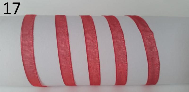 6SZO17 - 6mm-es organza szalag – piros 17.
