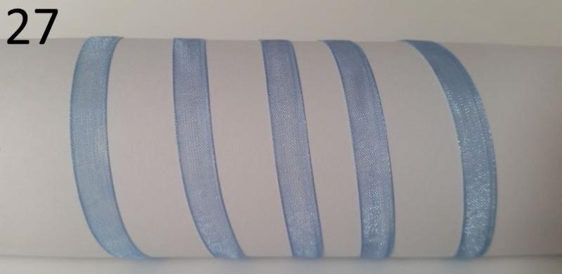 6SZO27 - 6mm-es organza szalag - középkék 27.
