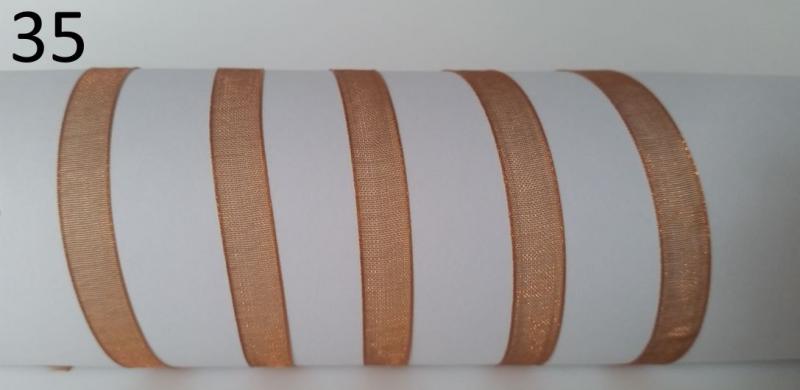 6SZO35 - 6mm-es organza szalag - karamell barna 35.